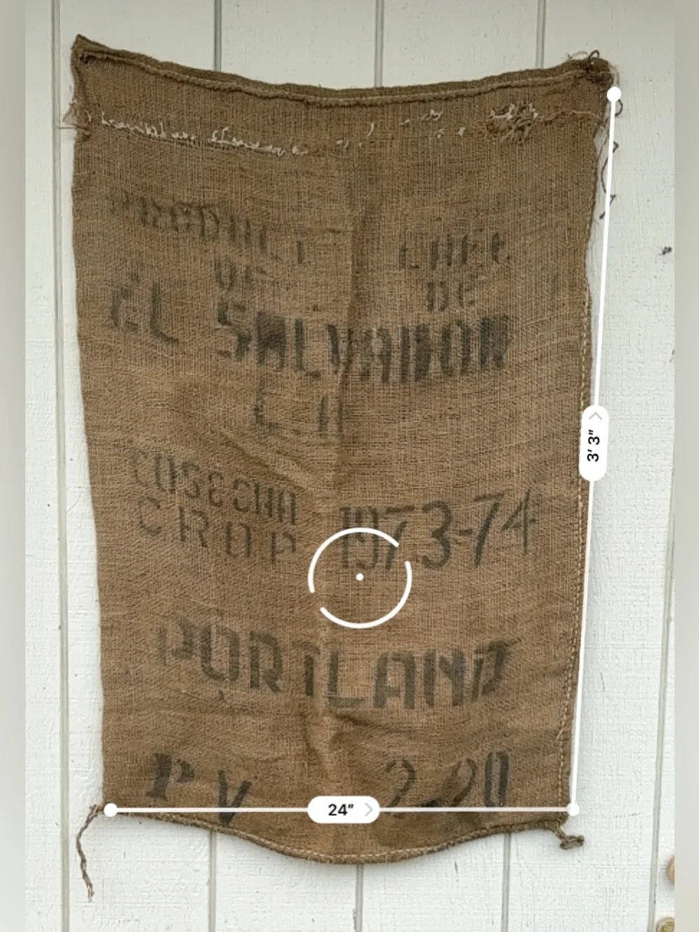 Large El Salvador Coffee Burlap Sack - 24”x3’3”